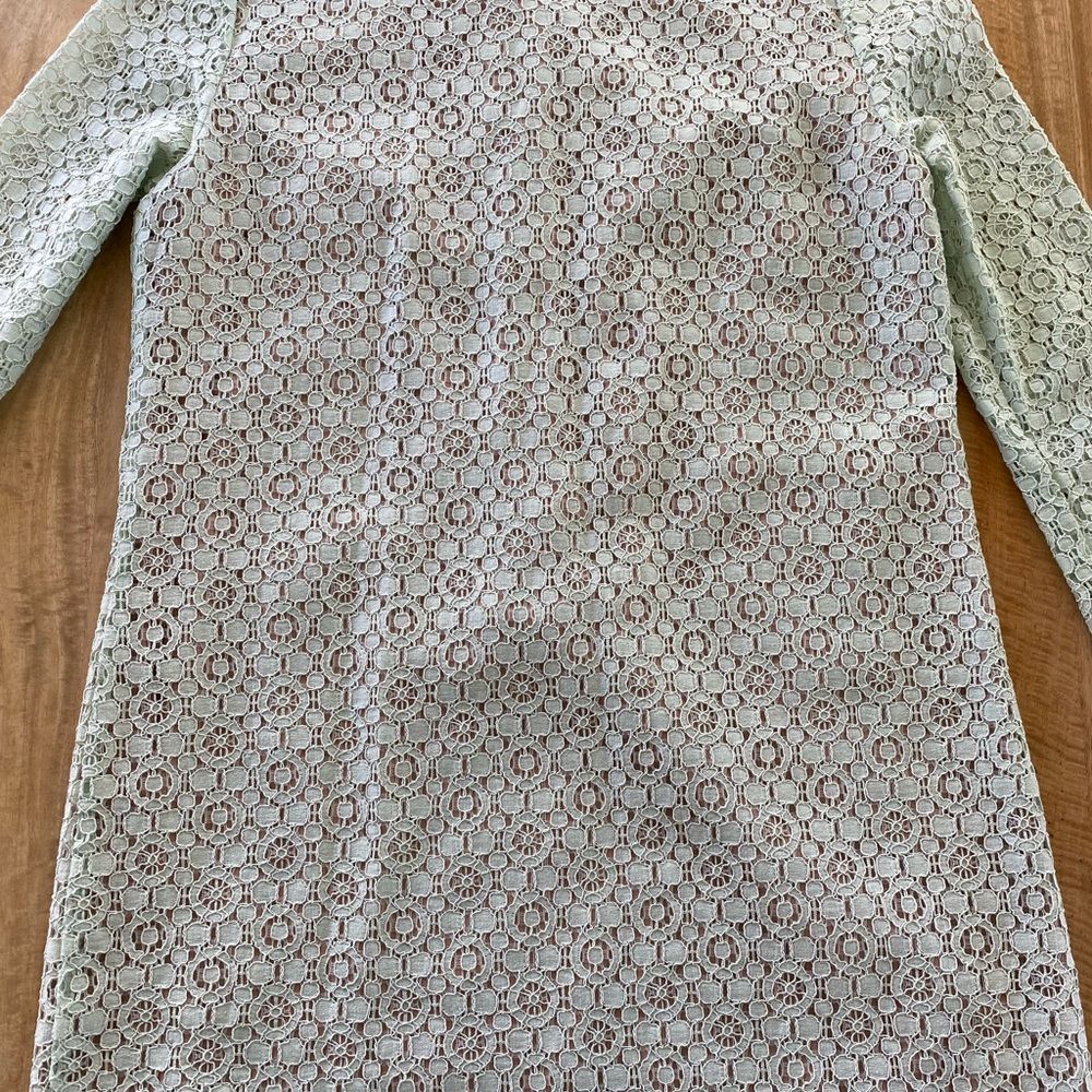 Victoria Beckham Mint Green Lace Long Sleeve Dress large nwot - Picture 9 of 15